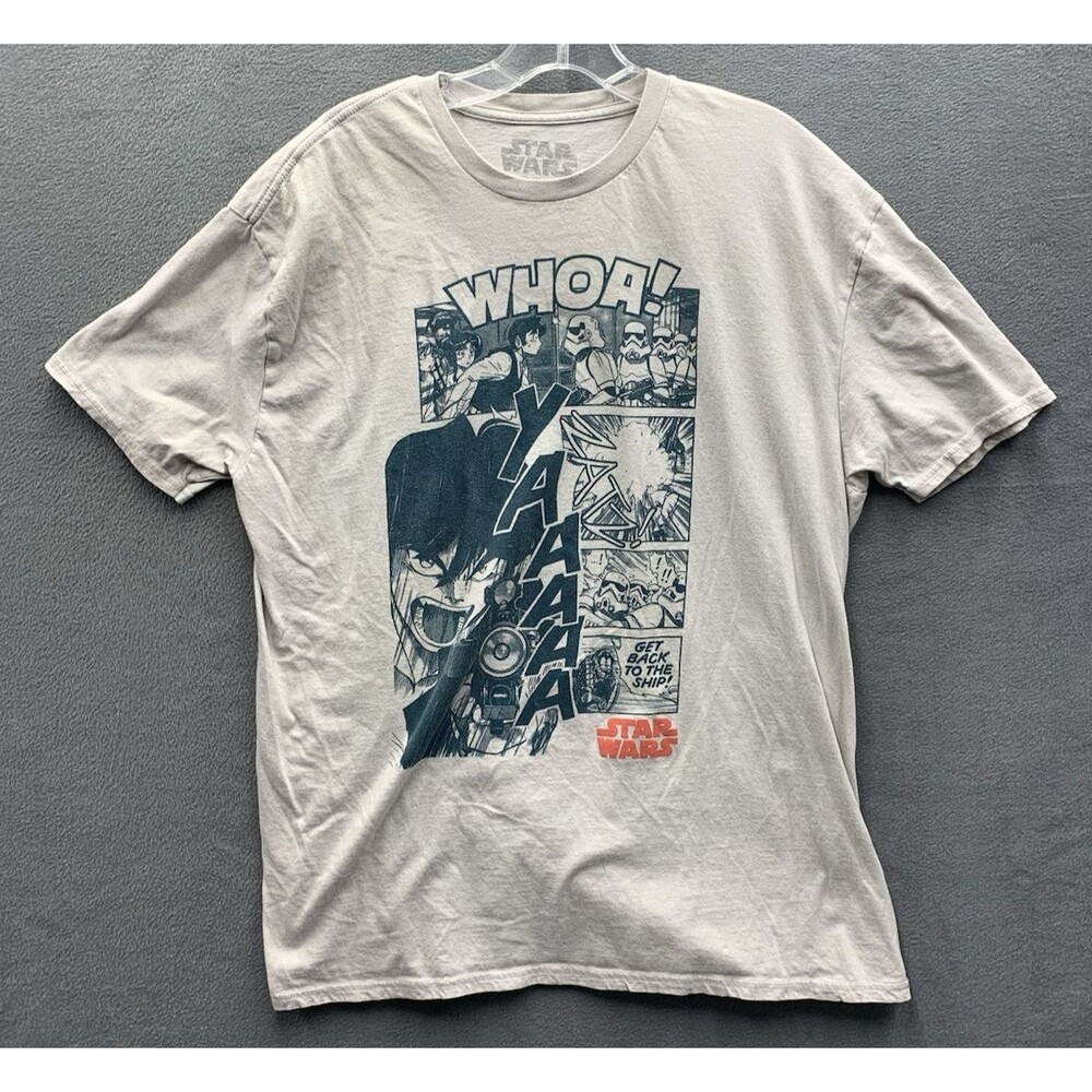 Star Wars Graphic Tee T-Shirt Men's WHOA YAAAAA Crew Neck Short Sleeve Size XXL